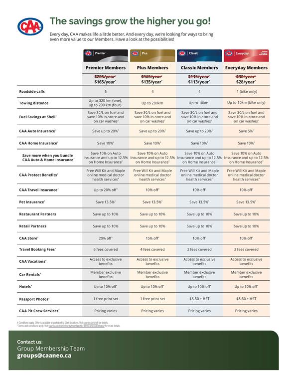 CAA flyer with membership details